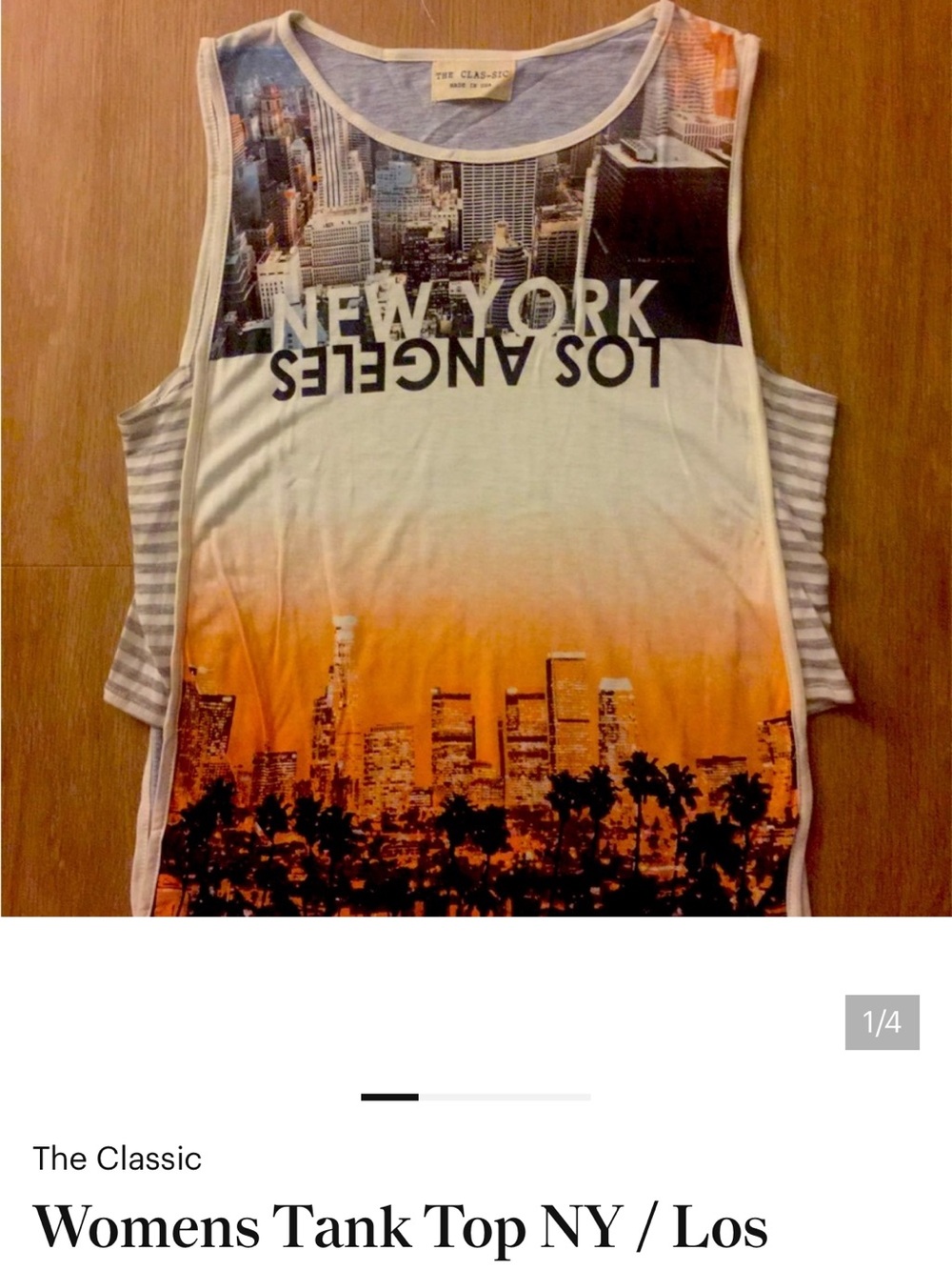 The Classic Orange and White NY/Los Angeles Skyline Tank